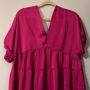 Fuchsia oversized blouse new without tags, never worn